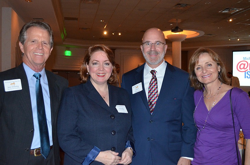 Sam Holladay, Susan Nilon, Maureen Maguire and guest speaker Michael Smerconish mingle before the dinner