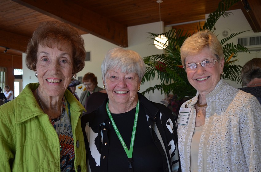 President of the Florida Federation of Garden Clubs, Sue Angle, with President of the Sarasota Garden Club Jewel Emswiller, and former president of the National Garden Club Eleanor Yates