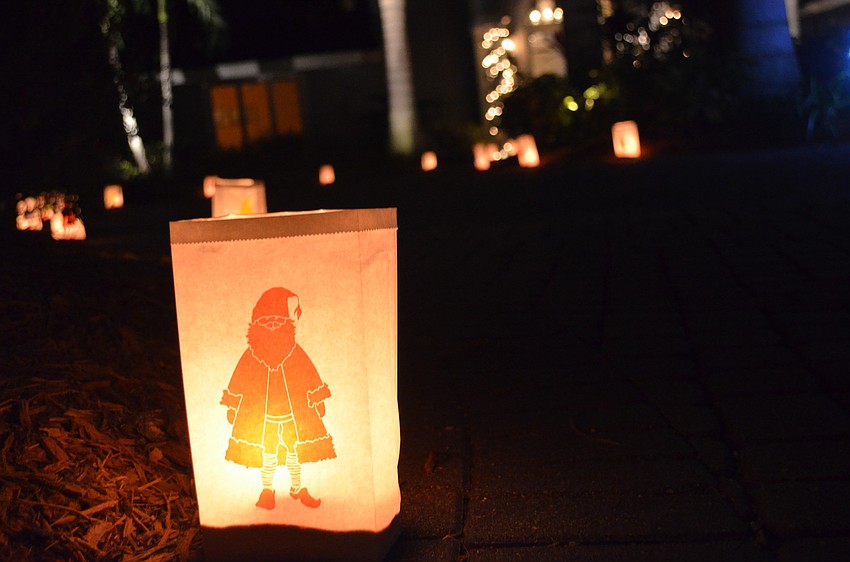 The Sultons lined the driveway with paper lights.