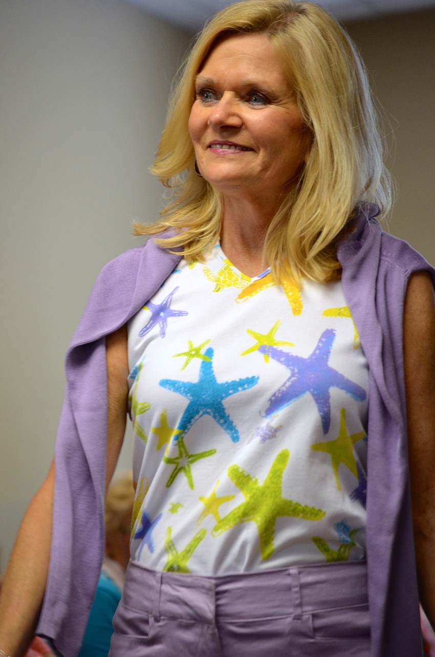 Barbara Milano shows off her colorful side in this causal outfit.