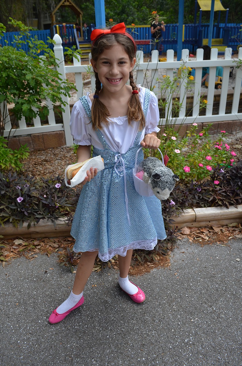 Abbie Mount dressed as Dorothy from the Wizard of Oz.