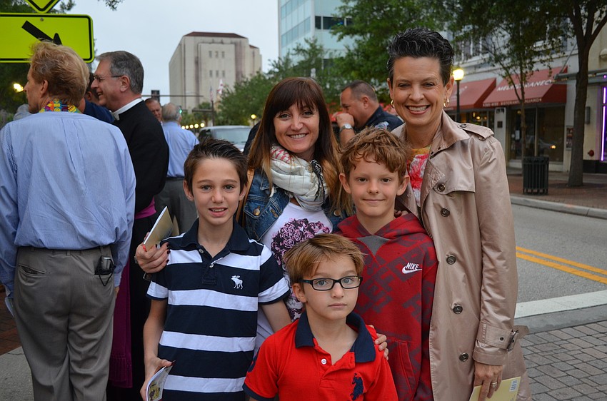 Riccardo, Claudia and Filippo Testini with Daivid Huber and Jill Scarpellini