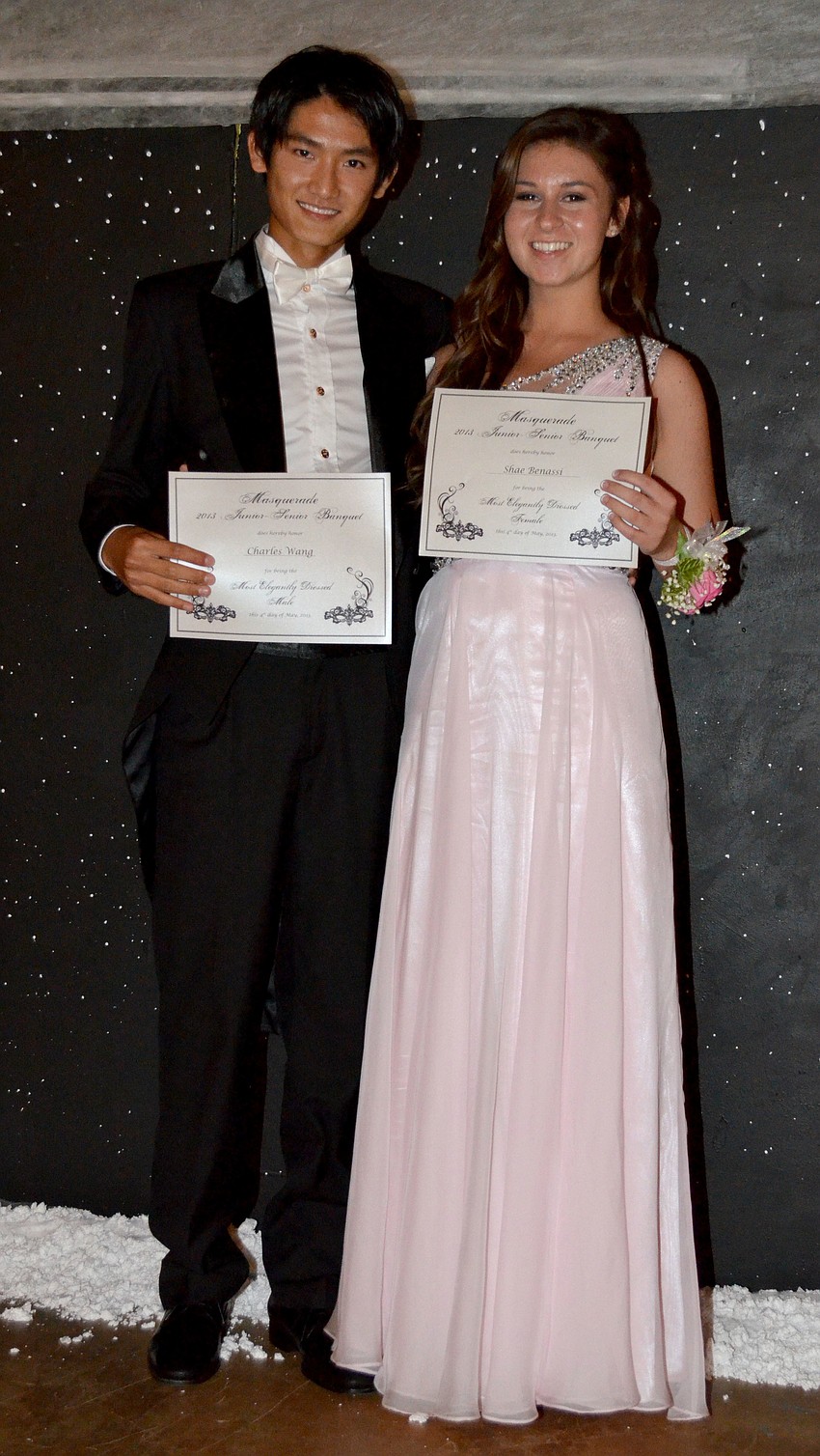 Charles Wang and Shae Benassi won â€œMost Elegantly Dressed.â€
