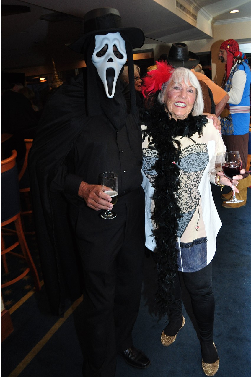 Dave and Marilyn Powell spook the guests.
