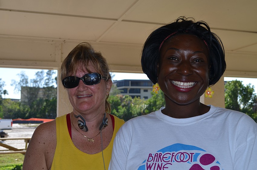 Karen Luca and volunteer Roslyn Moore