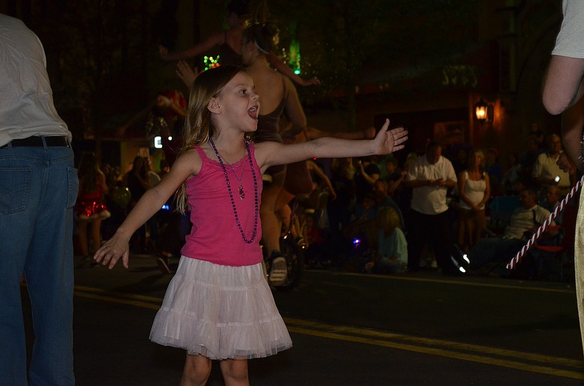 Olivia Batko tries to get a high five