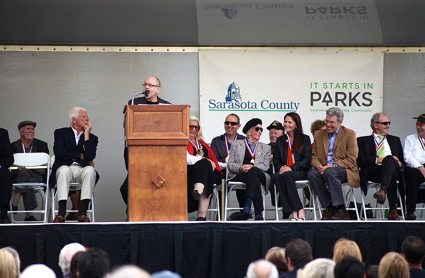 Barry Lubin got the crowd laughing as he spoke on behalf of Paul Binderâ€™s sponsors.