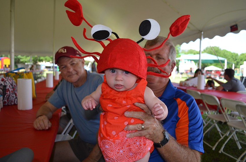 Elisabeth Reboul dresses as a crawfish.