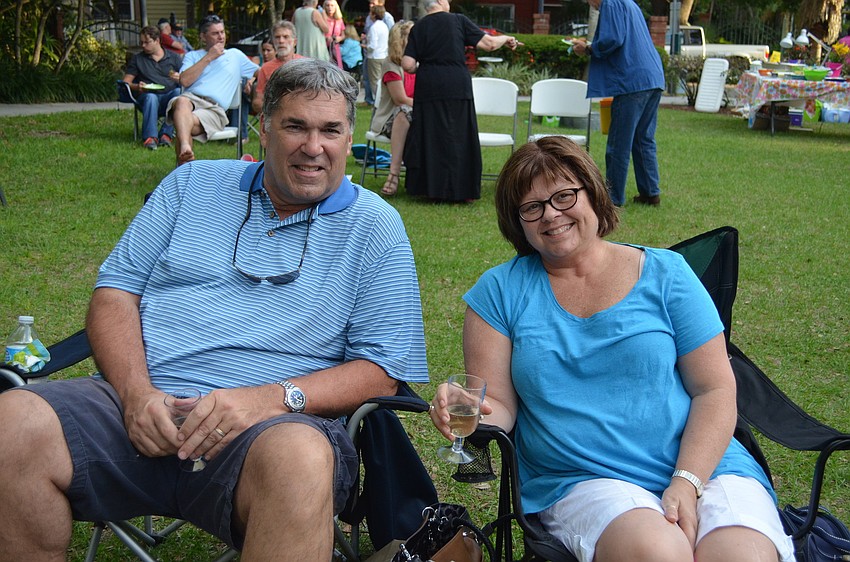 Rich and Beth Wilson listen to the music.
