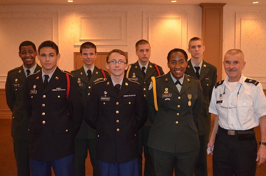 Cadets from the Sarasota Military Academy attended the lunch with headmaster Dan Kennedy.