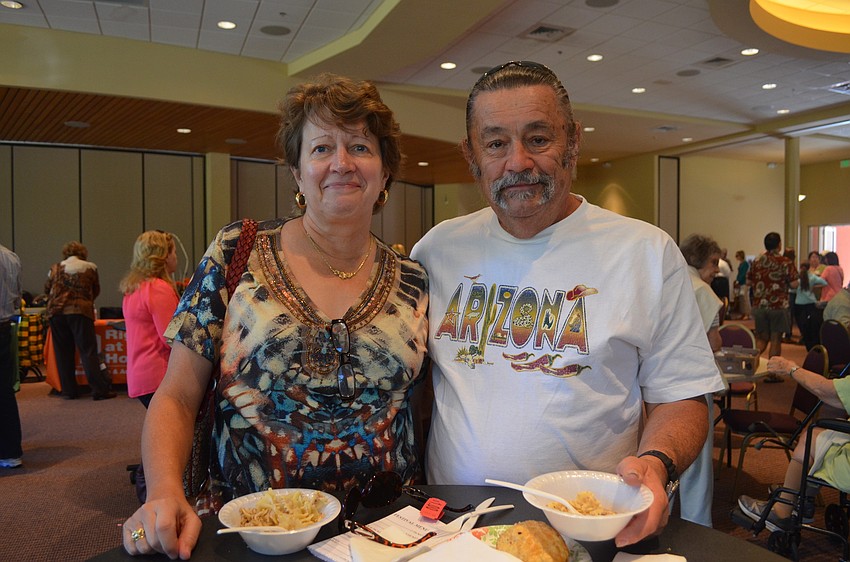 Rosanne and John Roble have some knish and kasha bowties.