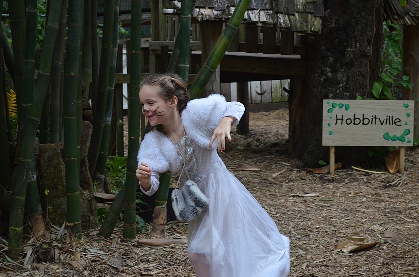 Raegan Irwin plays tag.