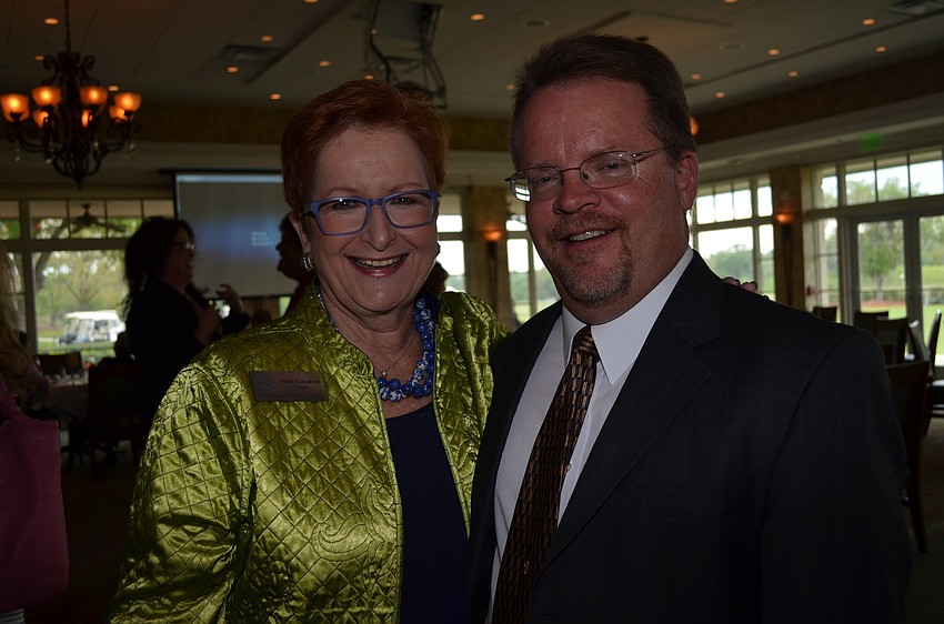 Sarasota County School Board Chair Jane Goodwin with John McQueen, principal of Garden Elementary School