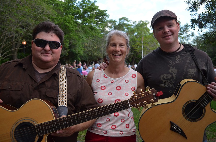 Event organizer Jolie McInnis (center) with Arte Zimmerman and Kevin Sergent of the Arthur Z band.