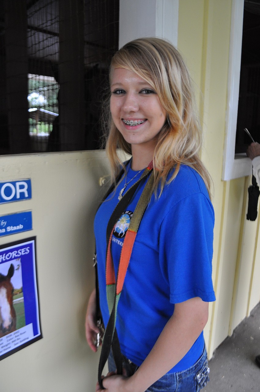 Volunteer Megan Jones visits Sailor.