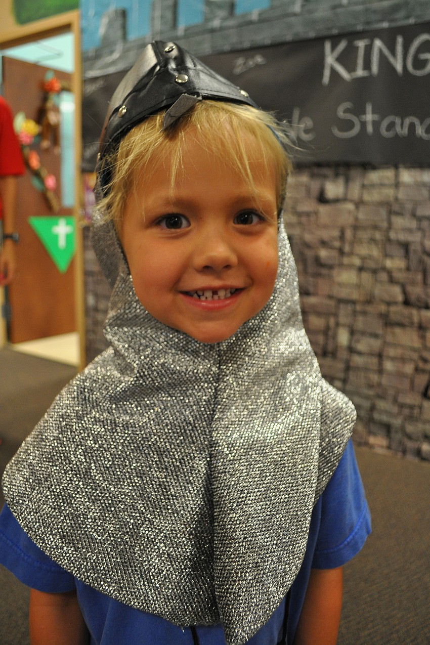 Julia Dillingham, 4, shows off a knight costume.