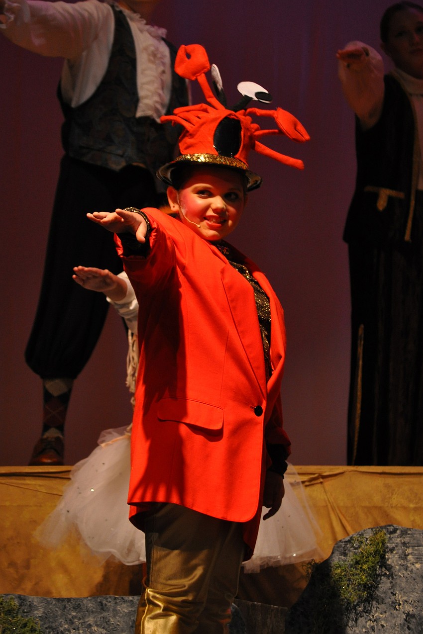 Jordan Bollinger took a lead role as Sebastian, the crab.