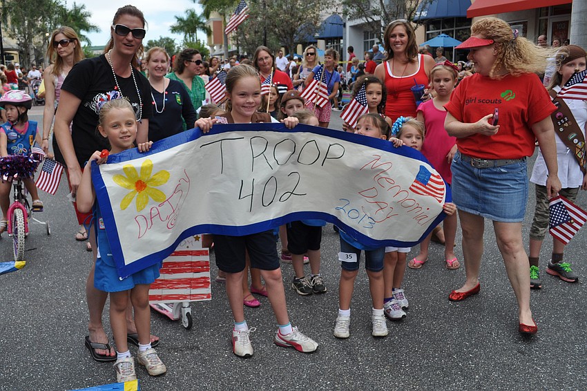 Girl Scout Troop 402 eagerly walked.
