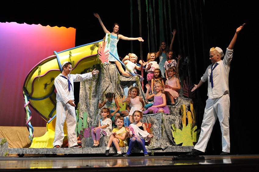 A group of baby sea creatures, ages 4 to 6,  brightened the underwater scene.