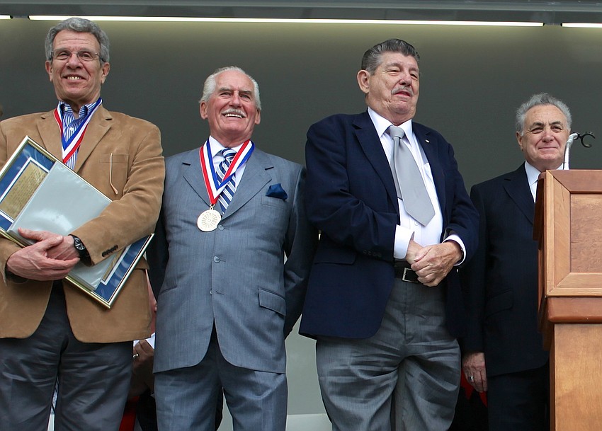 New Circus Ring of fame members Paul Binder and Ian Garden Sr. with Charles Schlarbaum and Ron Morris