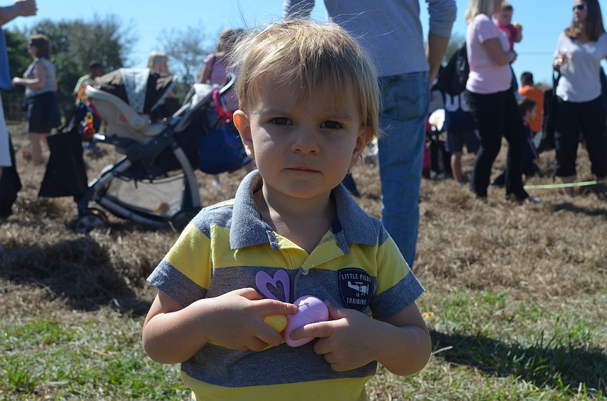 Noel Talbot found three eggs in the egg hunt.