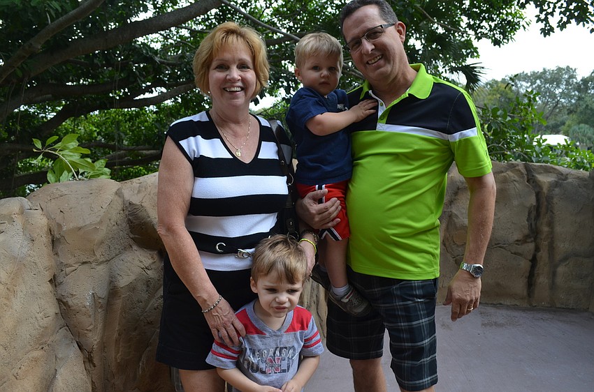 Mary and Bill Waszak with grandsons Brennan and Jackson