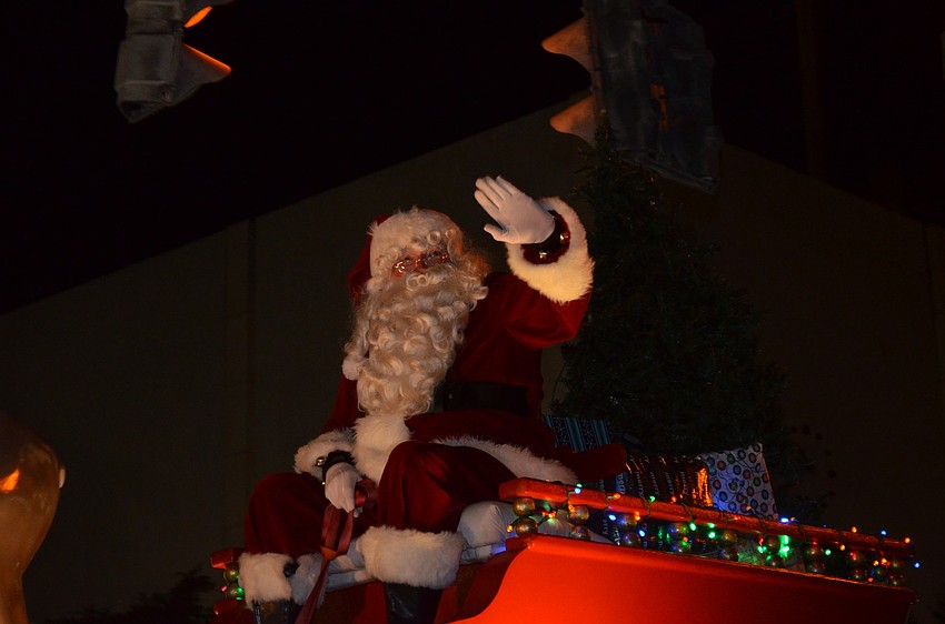 Santa was the last float in the parade