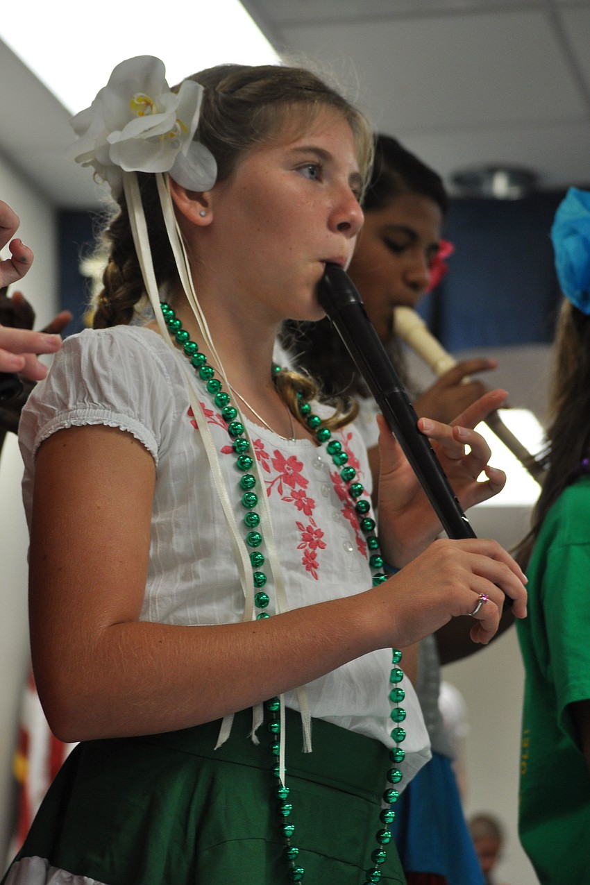 Anna Webb plays the recorder.