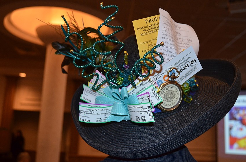 Madelyn Samsâ€™s hat includes volunteer tickets and intakes from her volunteering.