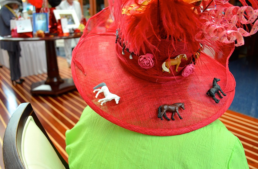 Alice Elgrim decorated her own hat in honor of the Kentucky Derby.