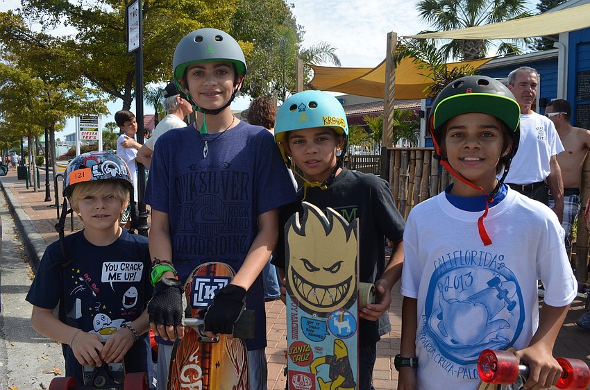 Skaters Adrian Rodriguez, Blake Johnson and twins Danny and Timmy Crowley skated in the 2.6 â€“ mile kids race.