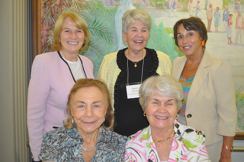 Guild officers include, front, Vivian Leahy, vice president, Pat Stusek, treasurer, back, Michaele McKenna, president, Eileen Hassel, recording secretary, and Mary Ann Fair, corresponding secretary
