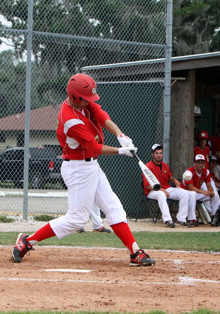 Cardinal Mooneyâ€™s Nick Bisplinghoff, No. 17, swings at the ball.