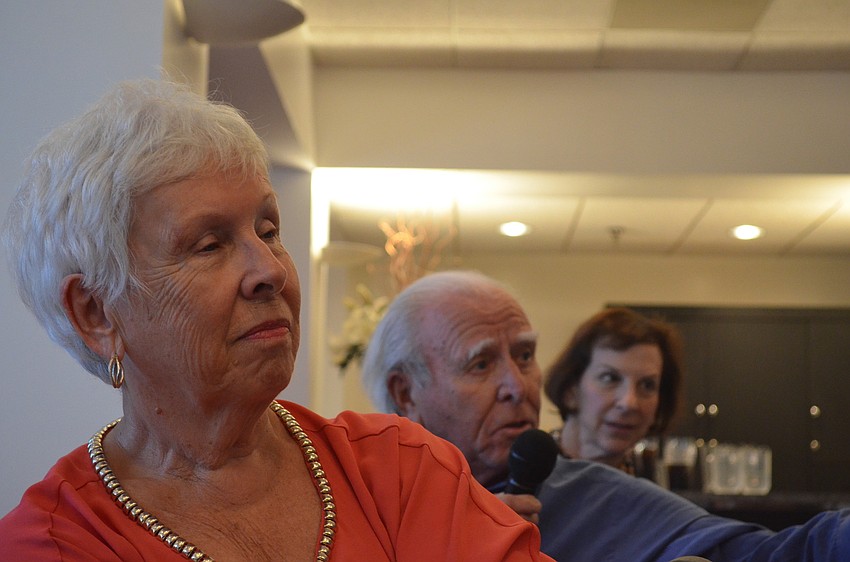 Liz Priestman listens to the discussion.