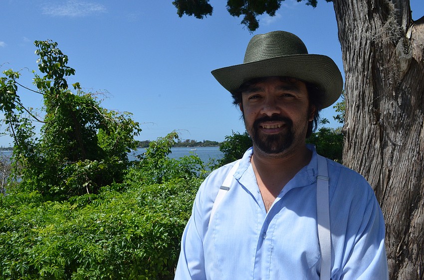 Actor Alessandro Rossal played the old Spanish Trader at Historic Spanish Point.