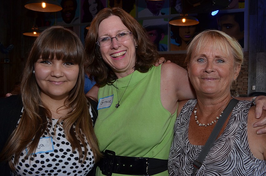 Campaign intern Ruja Entcheva, Campaign Manager Grace Carlson and supporter Diana Hamilton
