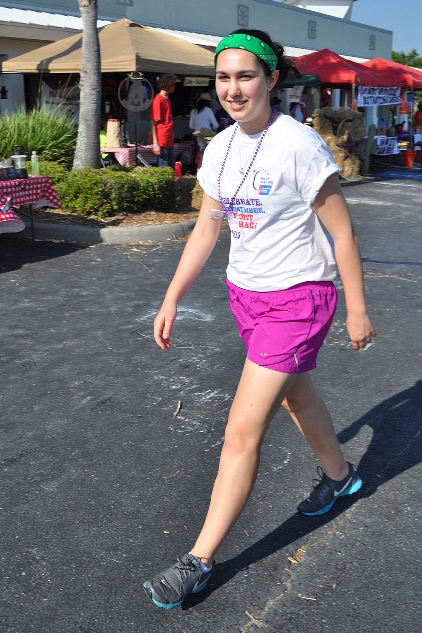 Sixteen-year-old Nelly Wilson walked with the Lakewood Leaders team, from Lakewood Ranch High School.