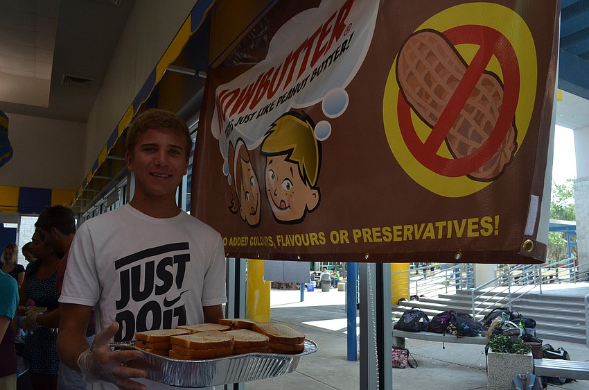 Ninth grader Stone Barcomb was a runner. He took trays of completed sandwiches to the judges for counting.