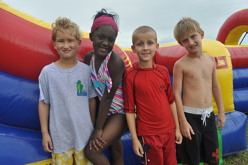 First-graders Matthew Desantis, Laila Ward, Matthew Schaefer and Noah Rueping