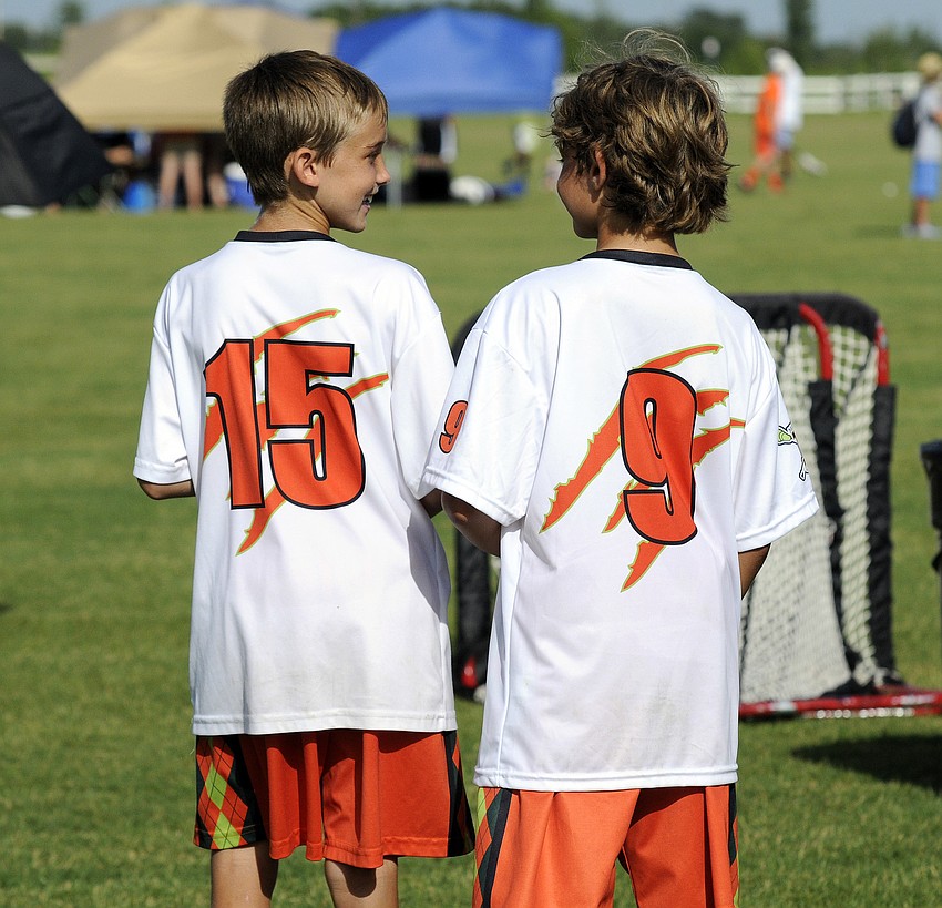 Teammates Hayden Coakley and Ryan Sforzo enjoyed watching some of the other teams play in between their games.