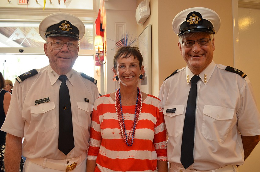 Past Commodore Jamo C. Powell, Rear Commodore Martha Schantz and Commodore Dave Powell