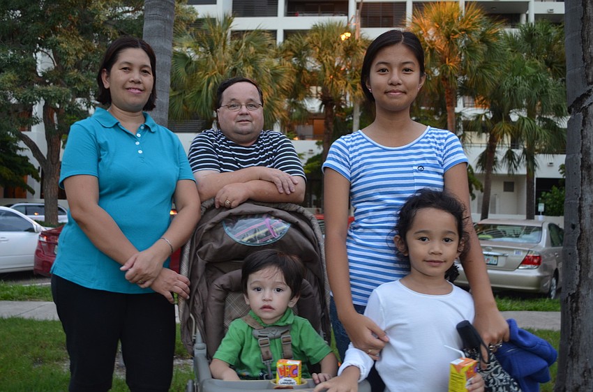 Joy and David Kiszak brought their children Joshua, 2, Kaye, 12, and Destiny, 3, to watch the fireworks.