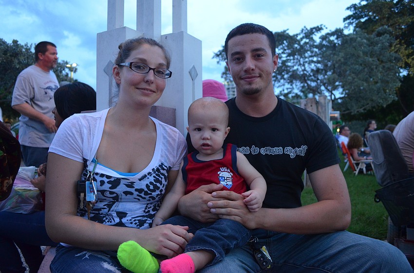 Stacy Snow with her son Junior Galloza and Juniorâ€™s father Hector