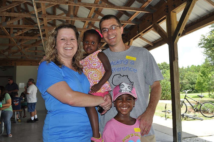 Georgia and Tony Gamelin with their adopted children Brielle and Brianne