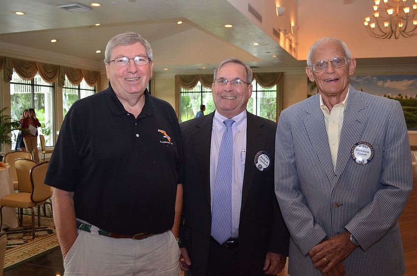 Kiwanis Lt. Gov. John Wild with Foundation President Richard Crawford and Academic Scholarship Sub-Committee Chairman Weldon Frost