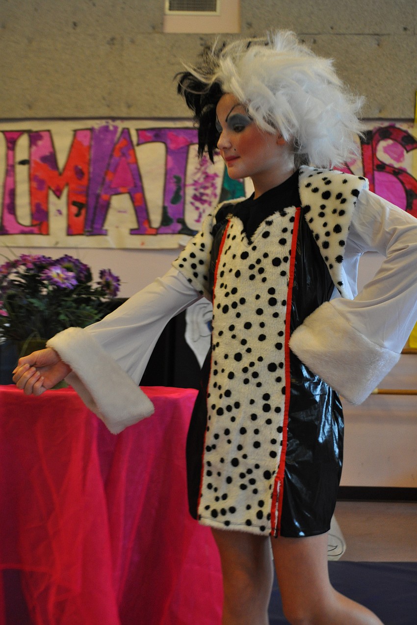 Sophia Nole, 11, perfects her role as Creulla de Vil.