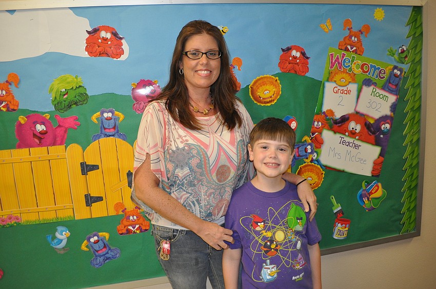 Hallie Boyd and her son, Logan, who is in Mrs. McGeeâ€™s second grade class at Tara Elementary.