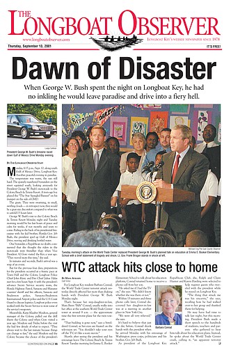 The cover of the Sept. 13, 2001 issue of the Longboat Observer.