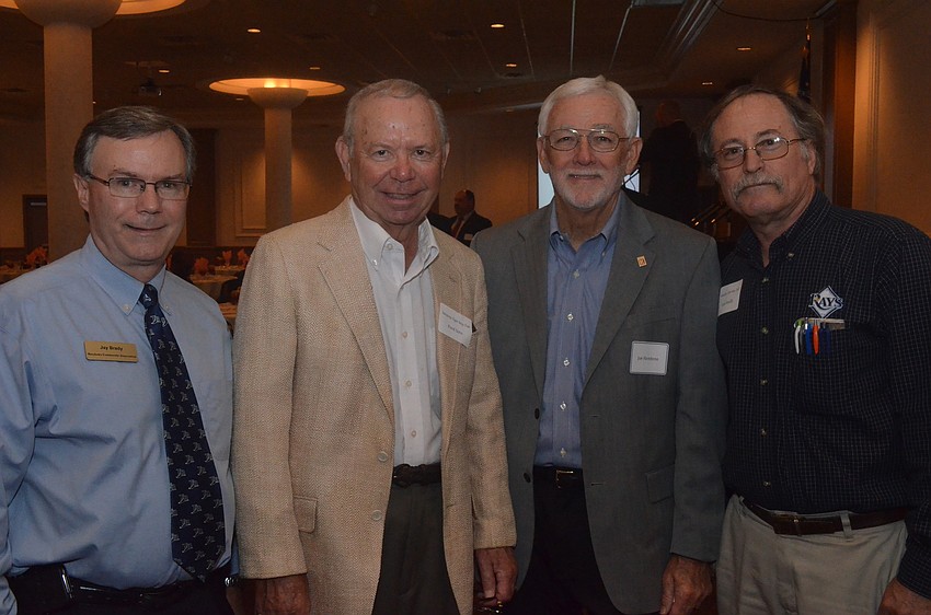 Jay Brady of the Meadows Community Association, Fred Soto of Soto Opticians,  Joe Hembree of Hembree and Associates and Len Smally of the Meadows Community Association