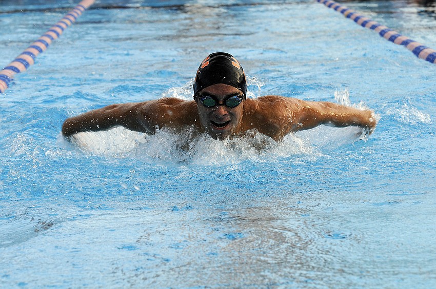 Sarasota Highâ€™s Roman Zaremba swam the 100-yard butterfly in 1:00.99 to finish second.